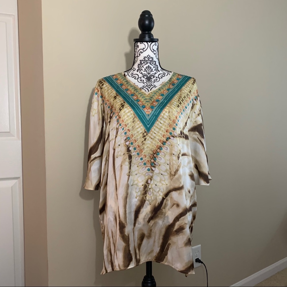 Super Fun Chico’s Patterned/Sequined Top